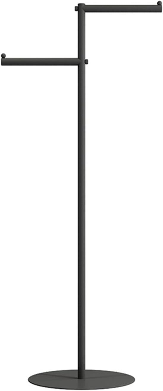 Boutique Clothing Store Clothes Display Rack Metal Hanger, T Shape Creative Freestanding Suit Shirt Clothes Display Entrance Porch Organization Hanging Garment Rack, Clos,BlackHigh and low 60*140cm