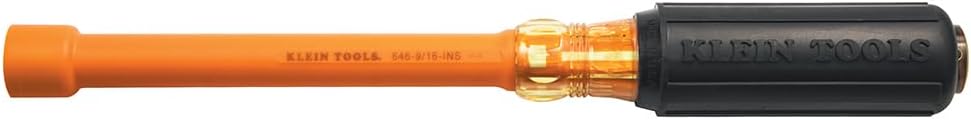 Klein Tools 33524 Tool Kit, 1000V Insulated Nut Driver Set, Sizes 3/16, 1/4, 5/16, 11/32, 3/8,7/16,1/2,9/16,5/8-Inch, with Case, 9-Piece