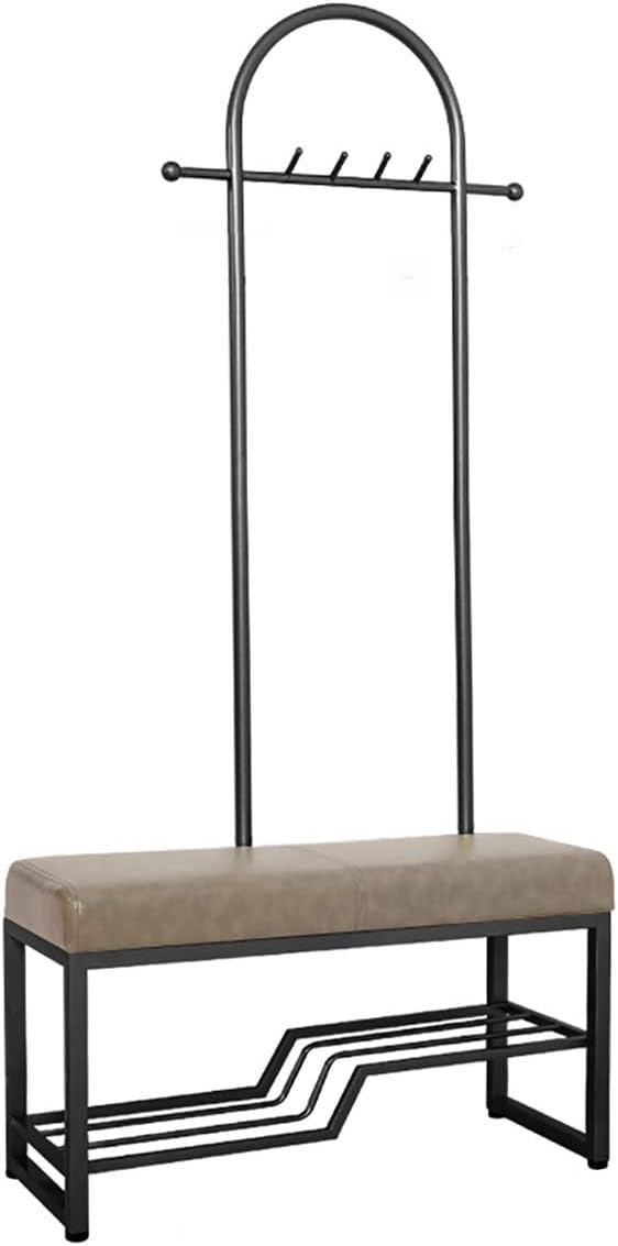 Generic Garment Rail Exquisite Clothes Rail Rack Freestanding Garment Rack With 6 Hooks Coat Rack With Shoe Shelf Bench Hat Bag Hanger For Narrow Hallway And Bedroom, 120cm