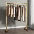 Heavy Duty Freestanding Clothes Hanger - Sturdy Metal Garment Rack with Adjustable Feet for Coat and Dress Shirt Storage in Hall，Gold 100 * 150cm