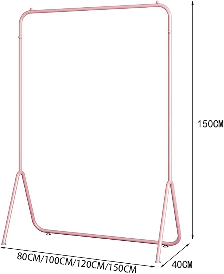 Garment Rack, Freestanding Garment Dress Hanging Display Rack For Coats, Shirts, Dresses, Scarves, Bags (Pink 150Cm)