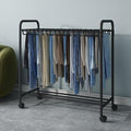 Freestanding Garment Rack, Movable Trouser Hanger Storage, 3-Tier Multifunctional Clothes Rack with Casters for Bedroom