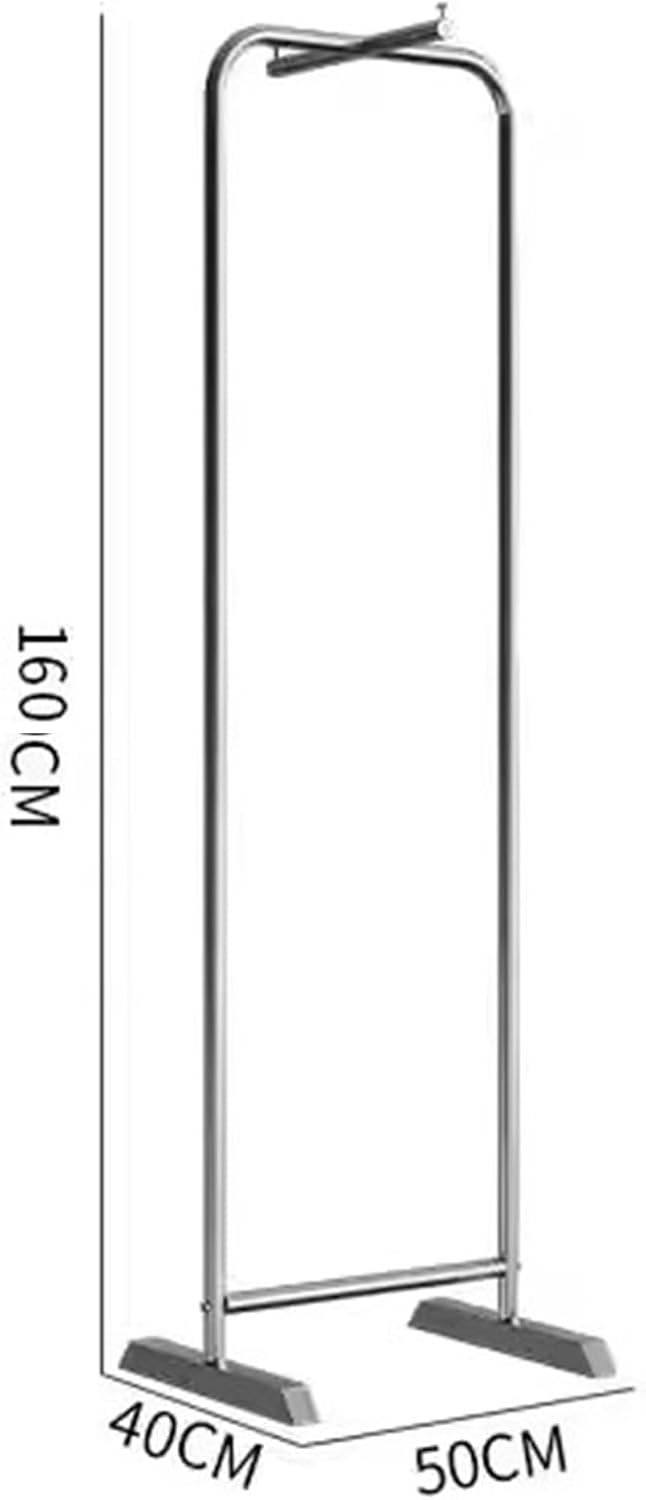 Heavy Duty Garment Rack Silver Stainless Steel Clothing Rack for Hanging Clothes, Clothing Store Hanger, Freestanding Clothing Retail Display Rack, Bedroom Coat Rack, 50X40X160CM