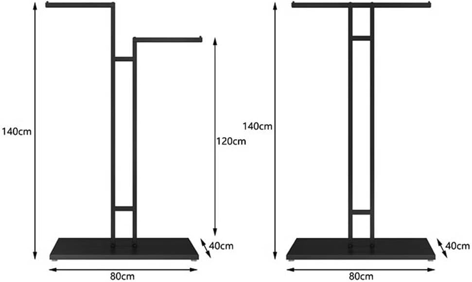 Garment Rack T-Shaped Hanging Rod Set of 2, Clothing Retail Store Display Stands Freestanding Metal Garment Racks 2-Way Suit Shirt Clothing Rack for Boutique/Laundry,