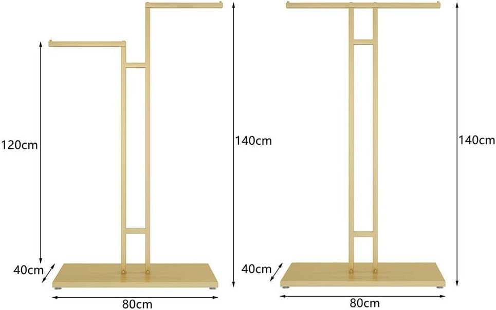 Garment Rack T-Shaped Hanging Rod Set of 2, Clothing Retail Store Display Stands Freestanding Metal Garment Racks 2-Way Suit Shirt Clothing Rack for Boutique/Laundry,