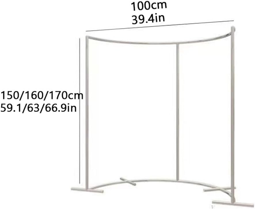 Stainless Steel Half-Circle Clothing Display Rack, Freestanding Garment Rack with Anti-Slip Foot Pads, Modern Retail Floor Rack for Store and Showroom Use(100 * 160CM(39.4 * 63IN))
