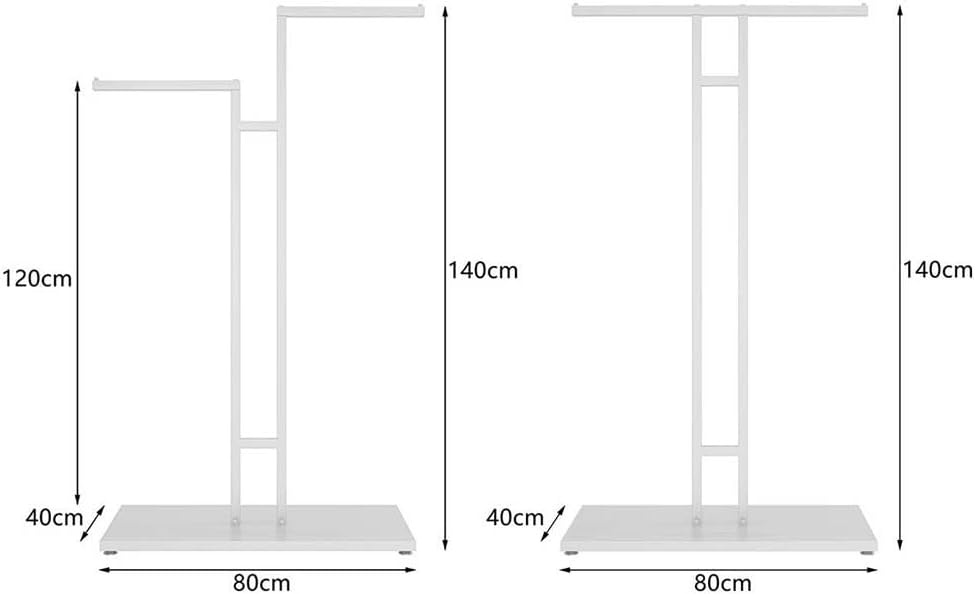 Garment Rack T-Shaped Hanging Rod Set of 2, Clothing Retail Store Display Stands Freestanding Metal Garment Racks 2-Way Suit Shirt Clothing Rack for Boutique/Laundry,