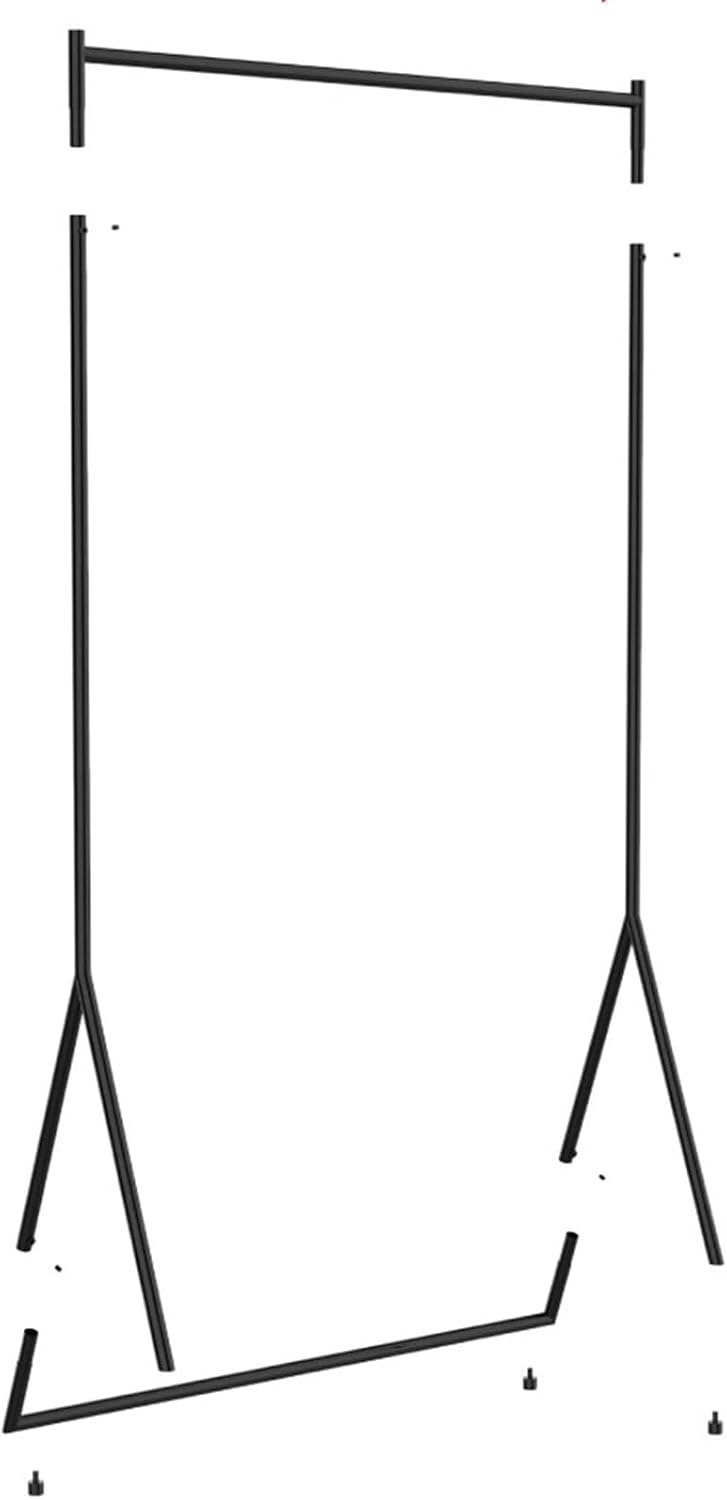 Heavy Duty Coat Rack, Garment rack Heavy Duty Clothing Rack For Hanging Clothes Commercial Grade Black Metal Clothes Hanging Rail Freestanding Single Rod Coat Hanger For Bedrooms ( 100x40x160CM)