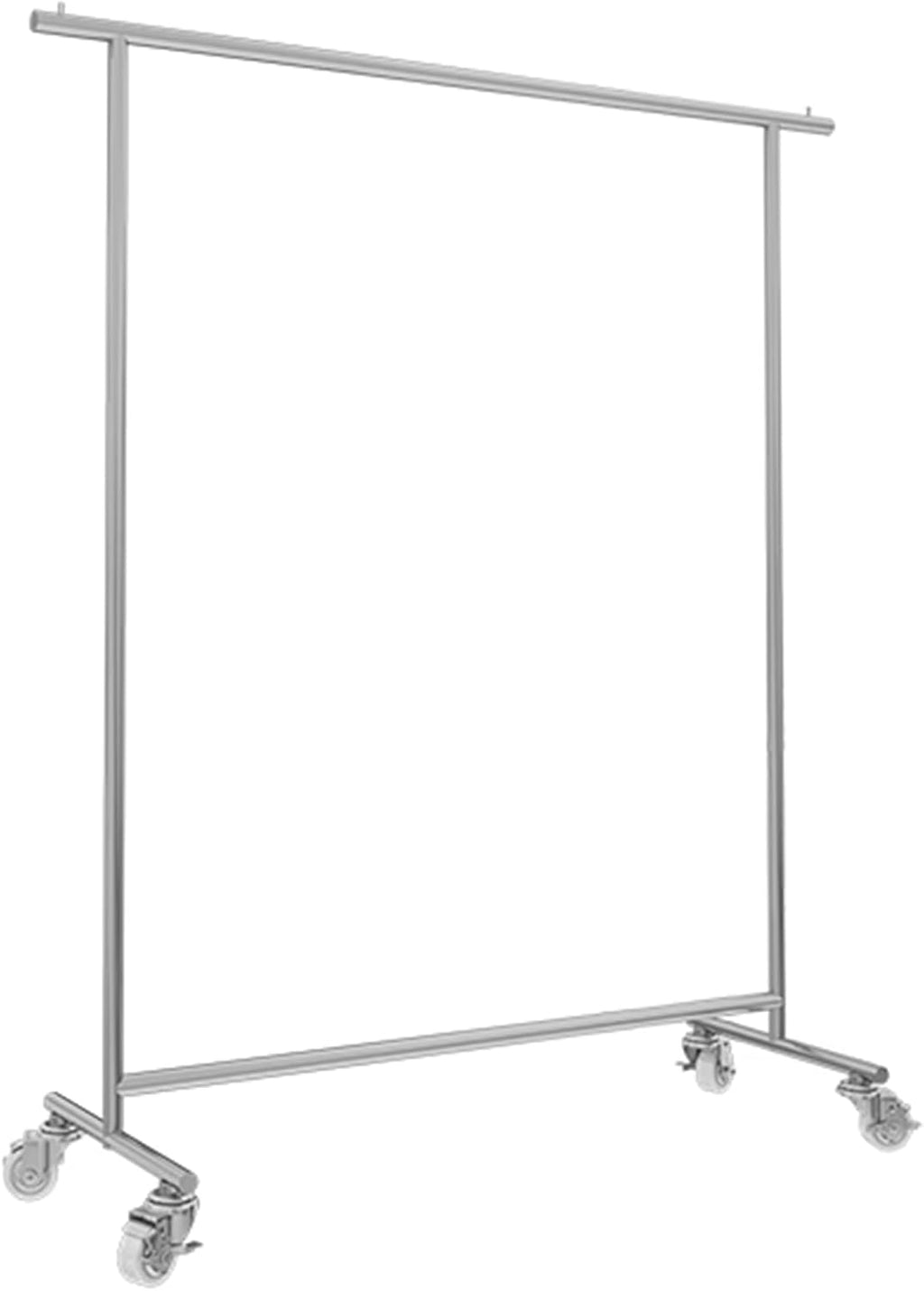 Heavy Duty Coat Rack, Garment Rack Heavy Duty Clothes Rail with Wheels, Freestanding Clothing Rack for Hanging Clothes, Silver Stainless Steel Coat Rack for Bedrooms and Boutiques, 280LBS (150X40X16