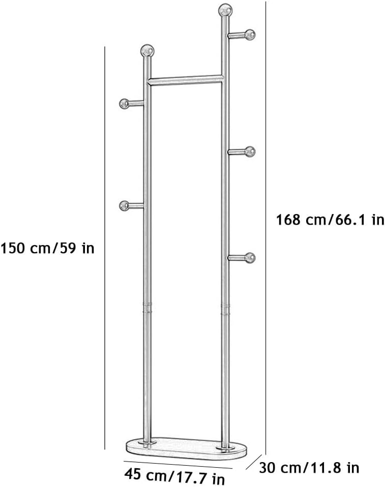 Black Steel Clothes Rail Load 110 LBS, Freestanding Bedroom Garment Rack with 5 Hooks for Coats, Jackets, Shirts, Dress Saving Space(Beige)