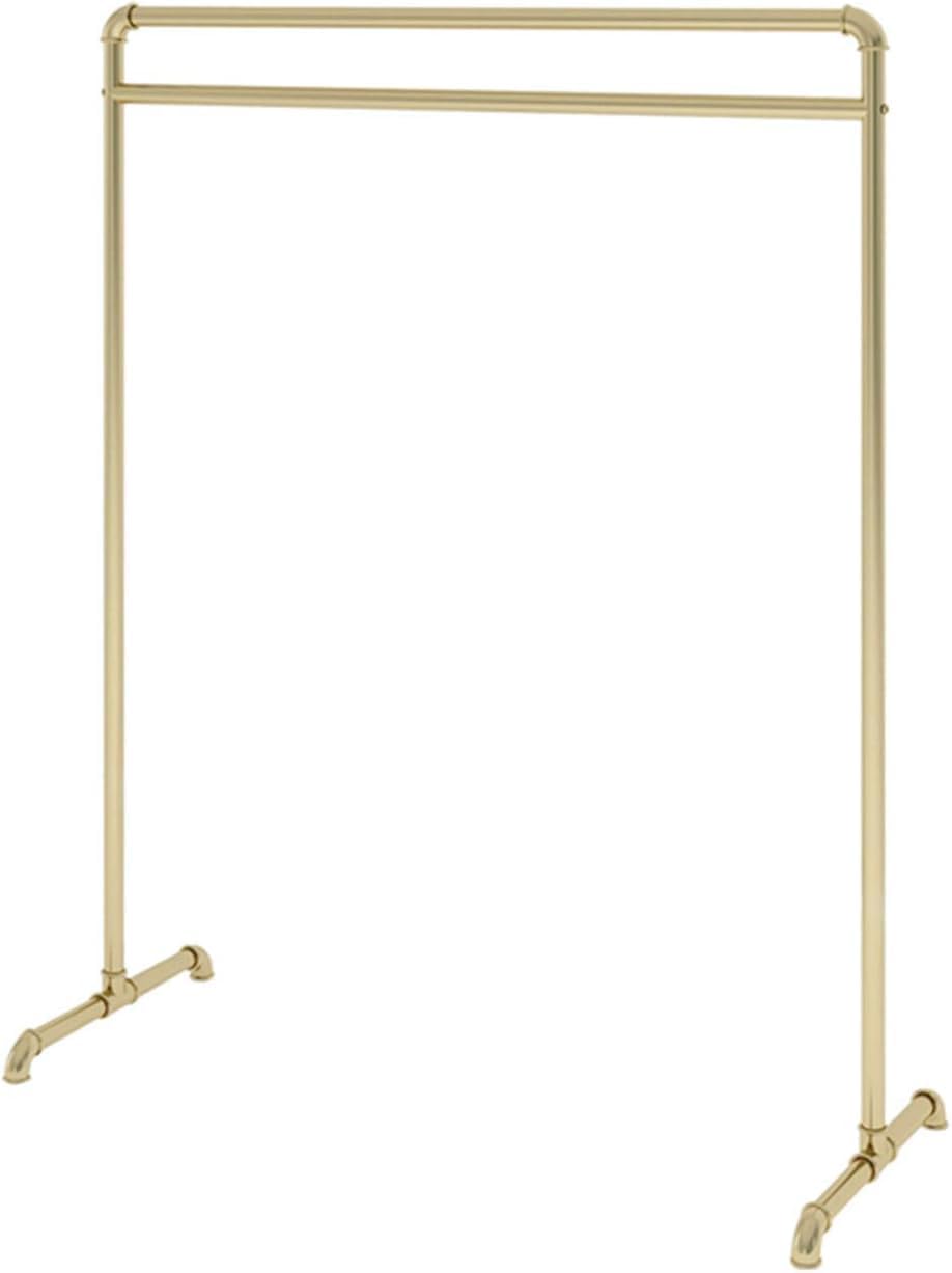 Clothes Rail, Heavy Duty Iron Frame Garment Rack, Single-Rod Drying Rack for Balcony, Bedroom, Dormitory, Clothes Store, for Dresses, Coats, Shirts, 155cm(Size:155 * 80CM,Color:GOL
