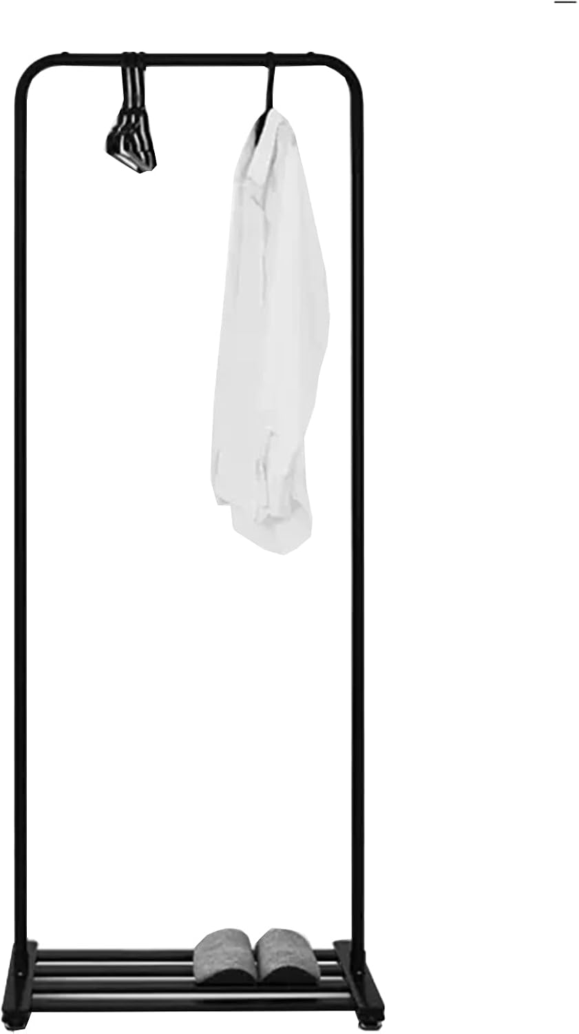 Heavy duty Garment rack Freestanding Coat Rack Stand With Hanging Rod And Shelves, Multifunction Clothing Rack For Hanging Clothes,Metal Clothes Rail For Entryway, Hallway And Bedroom, 63X50X158CM (B