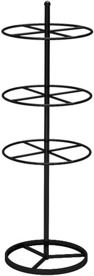 Rotatable Retail Display Merchandising Rack Underwear Round Rotating Spinner Shelf Freestanding Metal Garment Rack Clothing for Mall, Exhibition and Retail Store (Color : Black, Size : 47x148cm)