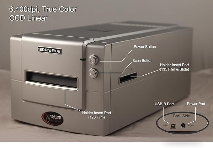 Pacific Image PrimeFilm 120 Pro Plus Film Scanner. Medium & 35mm Film, Slide Scanner. Faster Scan Speed. 6,400 dpi/48-bit True Color. 4.2 Dynamic Range. Mac/PC