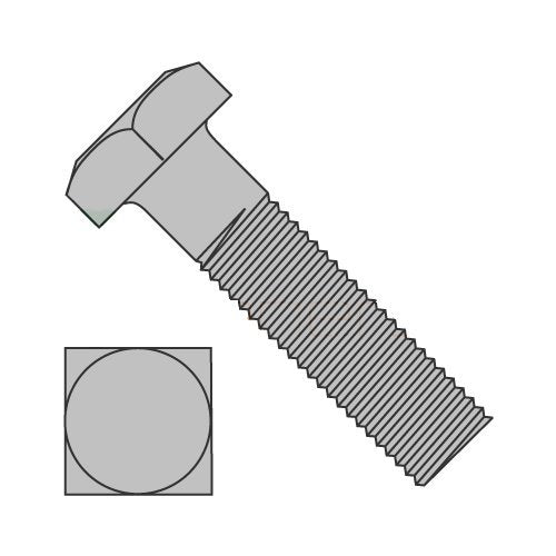 1/2 x 1-1/4' Square Head Machine Bolt Plain Steel (Quantity: 450) Coarse Thread, Fully Threaded, 1/2-13 x 1-1/4'