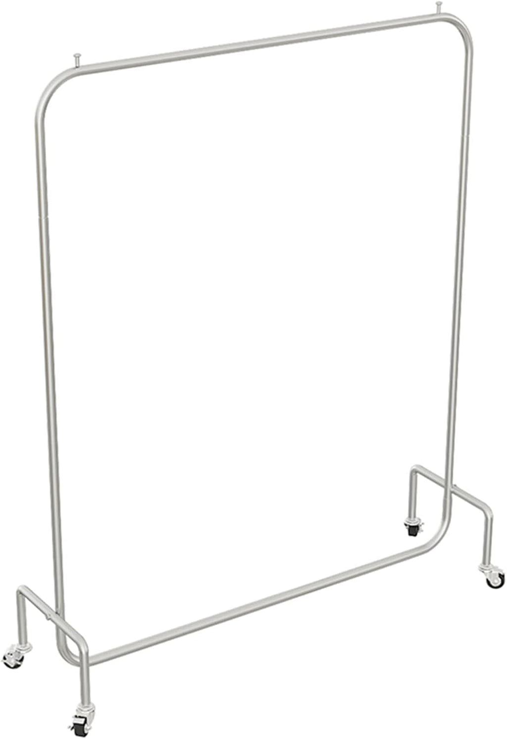 Heavy Duty Coat Rack, Garment rack Silver Stainless Steel Clothing Rack On Wheels Heavy Duty Clothes Rails For Bedrooms And Laundry Rooms Freestanding Hanger Single Rod Coat Rack ( 120X40X150CM)