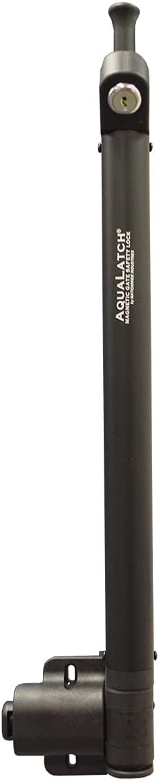 AquaLatch 20 Inch Tall Black Magnetic Pool Child Safety Gate Latch | (Pack of Two - AQUA-20-BK-KA)