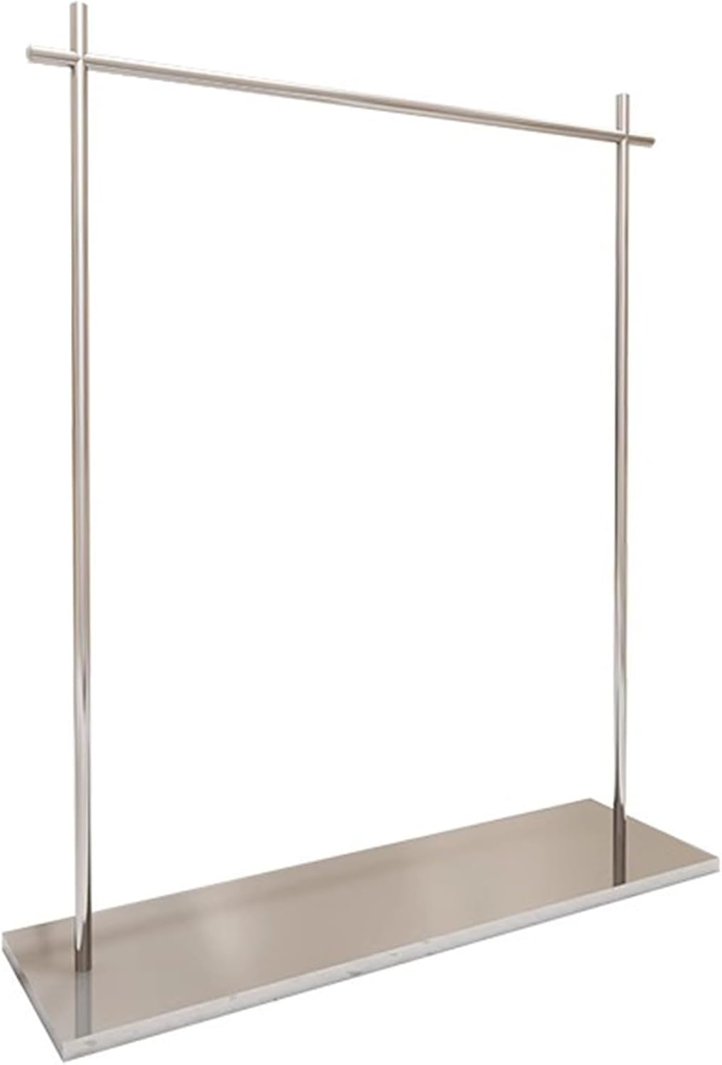 Heavy duty Garment rack Silver Stainless Steel Clothing Rack With Top Rod And Shelves Heavy Duty Clothes Rail For Hanging Clothes Freestanding Coat Rack For Bedroom Portable Clothes Organizer ( 100X4