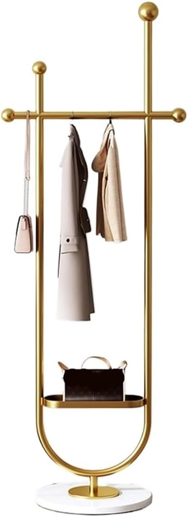 Coat Rack Stand Heavy-Duty Metal Coat Rack,Gold Clothes Rack with Marble Base,Sturdy Garment Rack for Storing Clothes, Shirts Coat Hanger Stand(White)