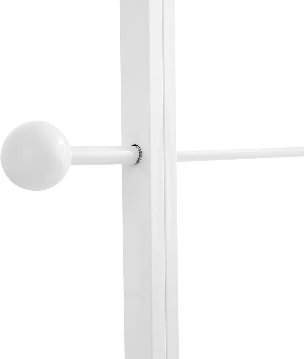 Clothes Display Stand, Metal Heavy Duty Freestanding Garment Rack Foldable Clothing Shelf Clothes Rack for Hanging Clothes Coats Skirts Shirts Sweaters (White)