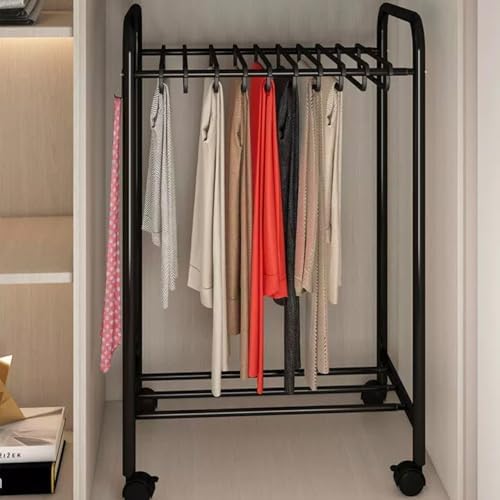 Freestanding Garment Rack, Movable Trouser Hanger Storage, 3-Tier Multifunctional Clothes Rack with Casters for Bedroom