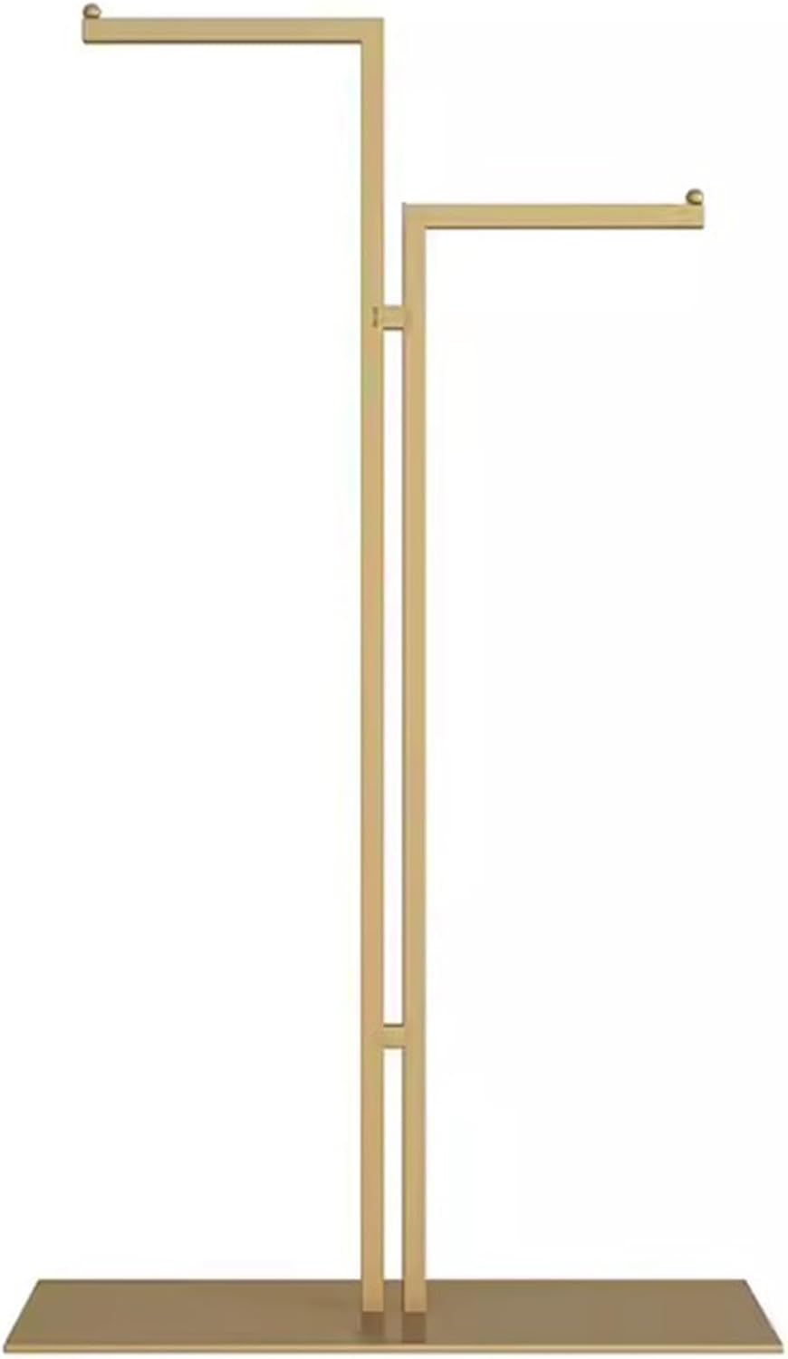 Heavy Duty Coat Rack, Garment Rack Double Rod Clothing Rack for Hanging Clothes, Freestanding Clothes Display Rack for Boutique, Heavy Duty Metal Clothes Rail for Bedroom, Space Saving (Gold)