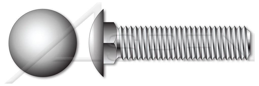 (150 pcs) M10-1.5 X 50mm, DIN 603 / ISO 8677, Metric, Carriage Bolts, Round Head, Square Neck, Full Thread, A2 Stainless Steel