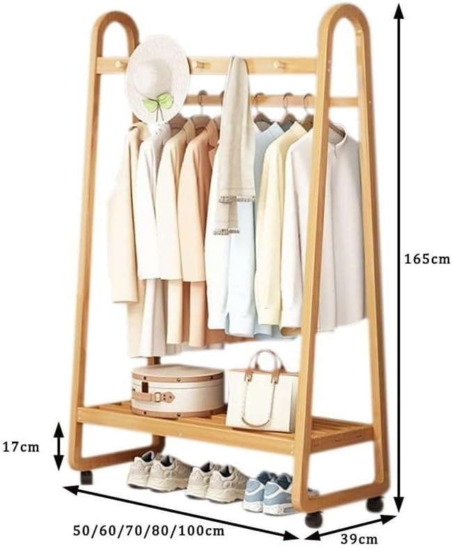 Slide Out Pants Rack Closet Hanger Bar Pull Trousers Tie Belts Scarf Racks Top Mounted Wardrobe Clothes for Closet Retractable,Stylish Bamboo Freestanding Garment Rack with 5 Shelves Space S