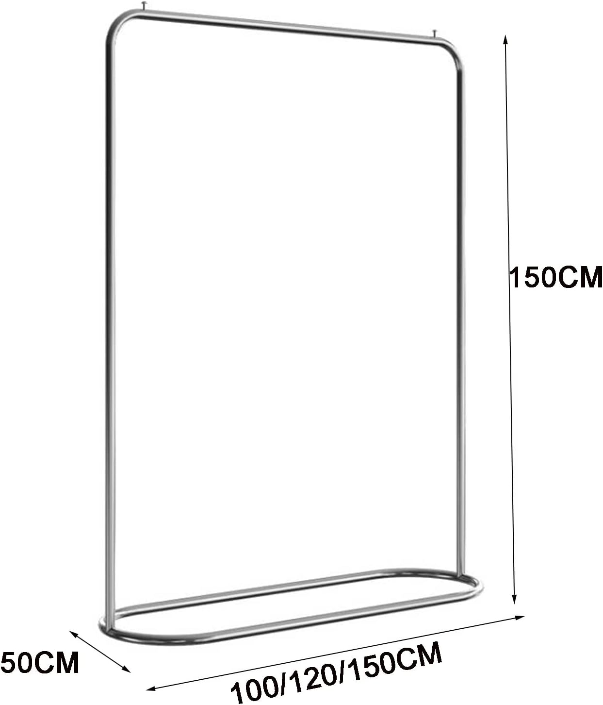 Heavy Duty Coat Rack, Garment Rack Silver Stainless Steel Single Rail Clothing Rack for Hanging Clothes, Heavy Duty Clothes Rail, Freestanding Retail Display Rack, Large Capacity Coat Rack (150X40X1