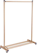 Heavy Duty Garment Rack Single Rail Clothing Rack On Wheels Aluminum Alloy Clothes Rail with Shelves Freestanding Coat Rack for Bedroom and Laundry Room Portable (Gold 90X45X157CM)
