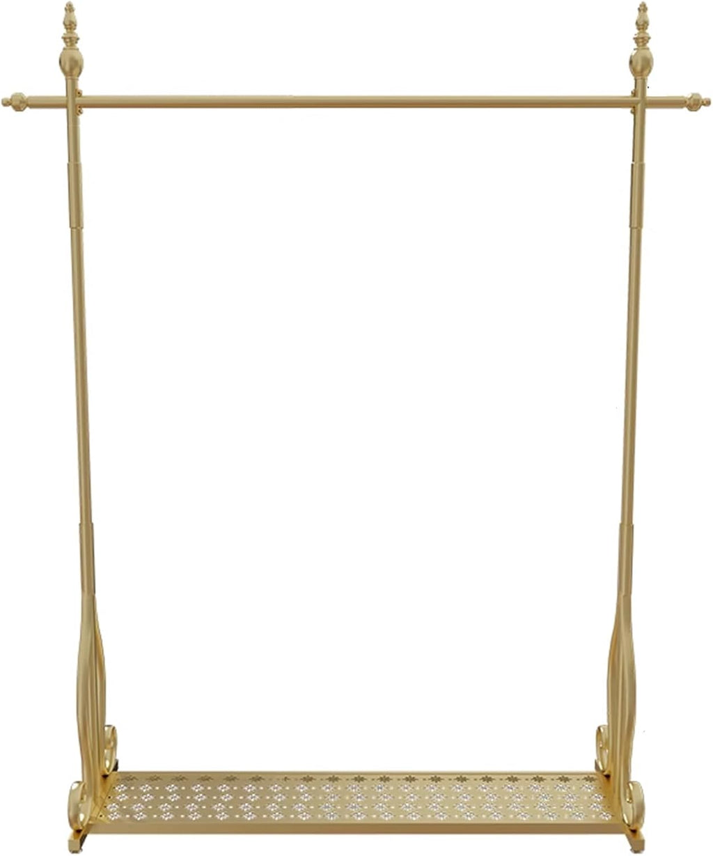 Heavy Duty Coat Rack, Garment Rack Modern Commercial Grade Clothing Rack for Hanging Clothes Heavy Duty Clothes Rail with Shelves Freestanding Gold Metal Coat Rack (120X40X177CM)