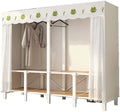 HUHJYUGE Portable Closets for Hanging Clothes, Free Standing Cloth Rack with Cover, Heavy Duty Wardrobe Metal Garment Rack, Spacious Large -Capacity Storage Space, for Bedroom Living Room