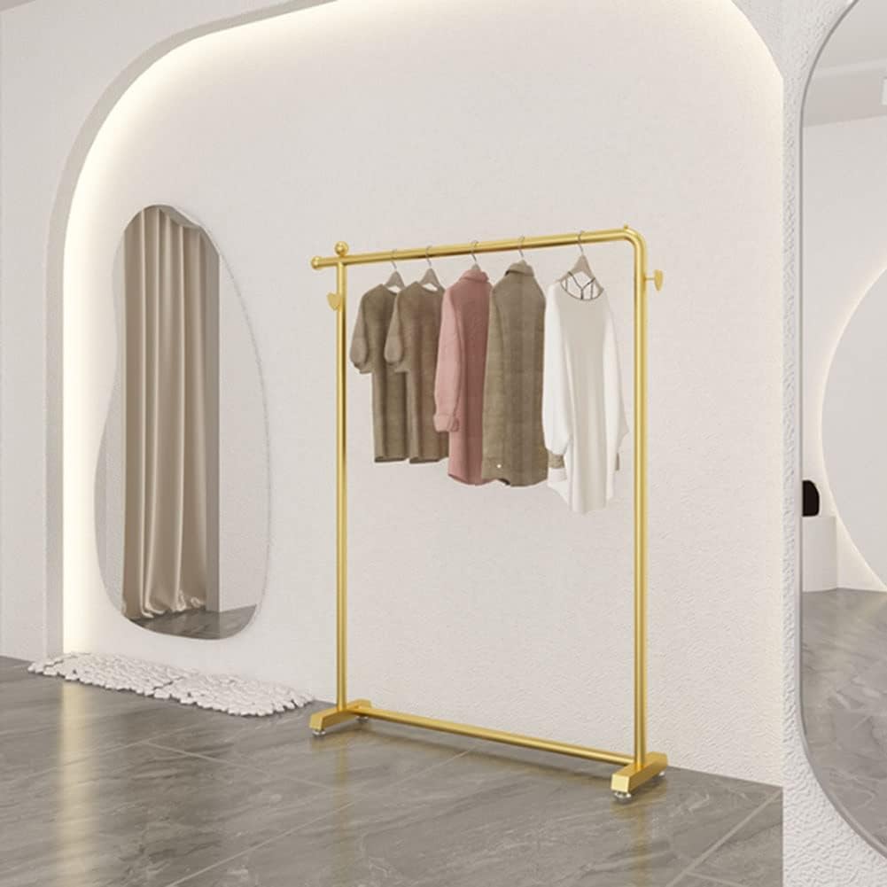 Metal Garment Rack Clothing Garment Rack Garment Rack Organizer Freestanding Hanger for Hanging Clothes, Coats, Skirts, Shirts, Sweaters, (Color : Gold, Size : 80x130cm)