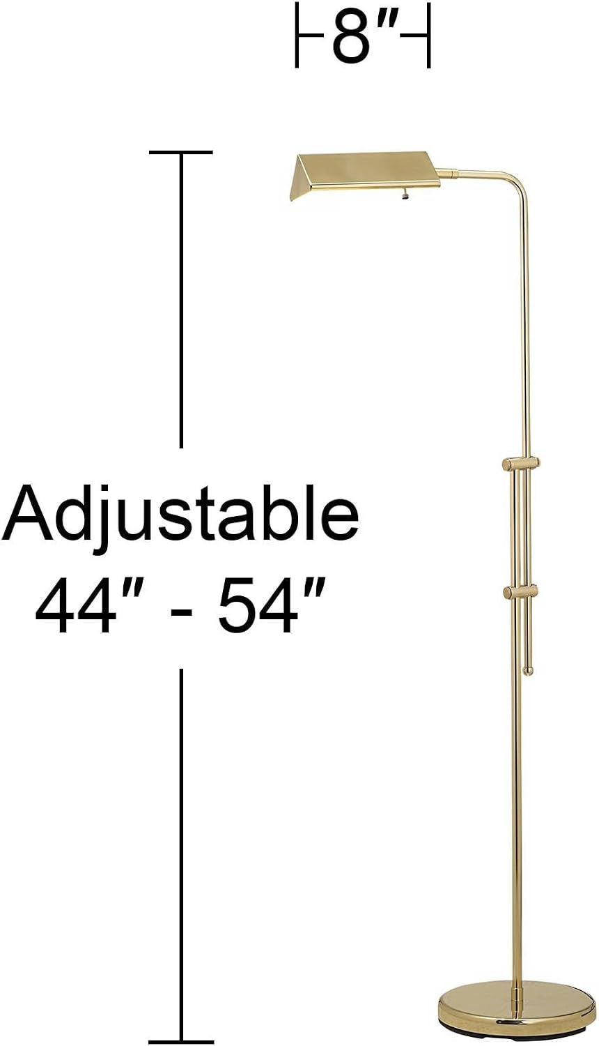 Regency Hill Tony Traditional Farmhouse 54' Tall Standing Floor Lamps Set of 2 Lights Pharmacy Task Adjustable Gold Brass Finish Living Room Bedroom House Reading Office Home Decor Entryway Dining