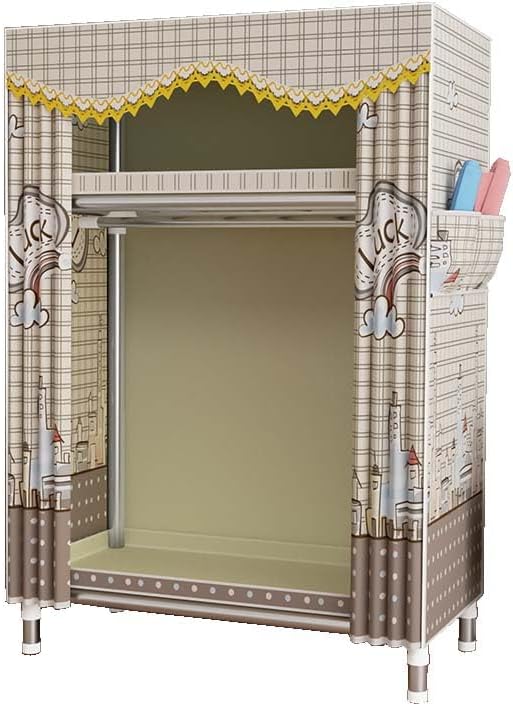 HUHJYUGE Portable Closet for Bedroom, Freestanding Closet Organizer, Heavy Duty Garment Rack, Wardrobe Clothes Organizer with Non-Woven Fabric Cover, Bedroom Armoire, for Cloakroom