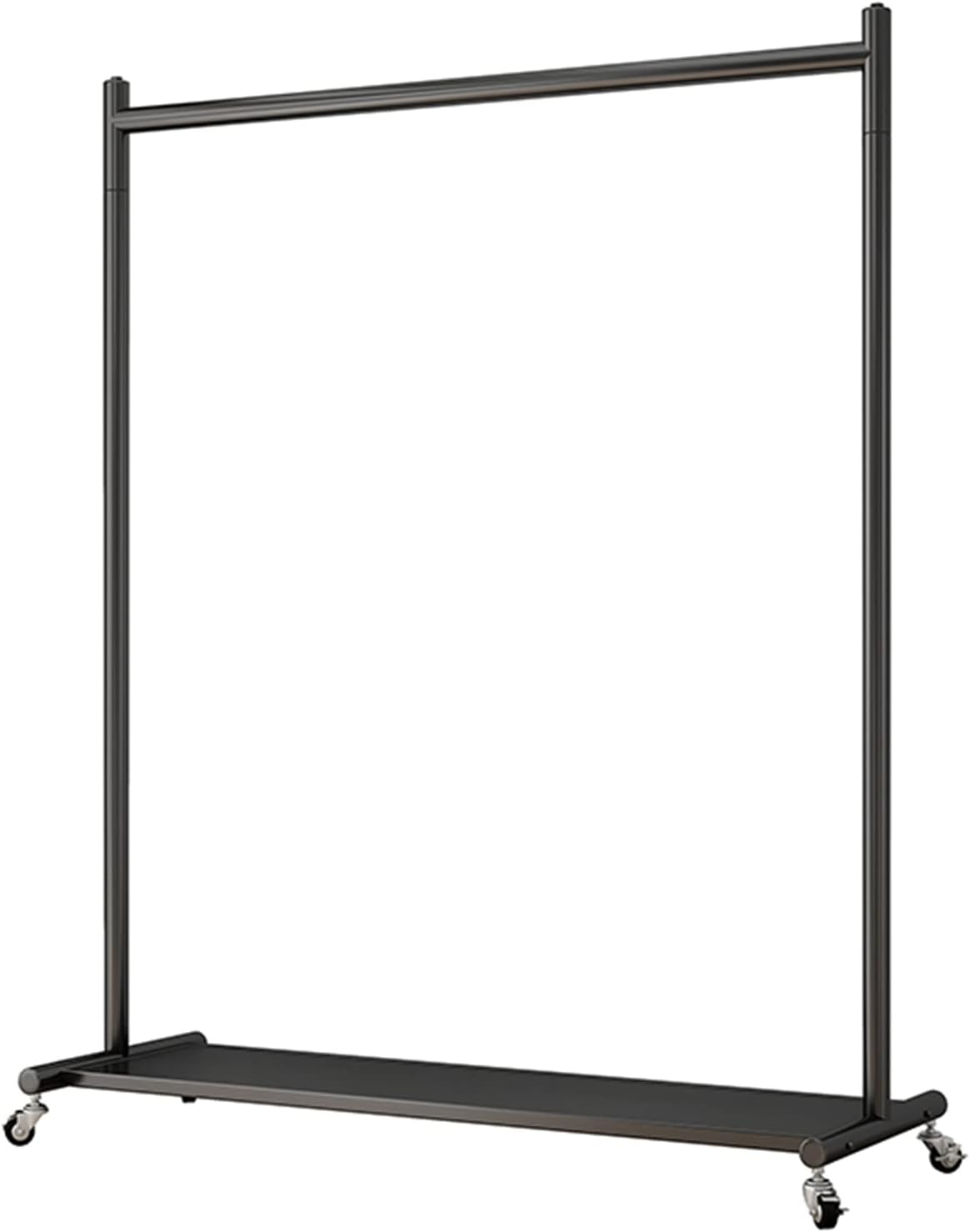 Commercial Grade Metal Clothes Rack on Wheels - Freestanding Wardrobe nizer with Shelves, Durable Clothing Rail for Bedrooms & Boutiques (100x40x165cm, Black)