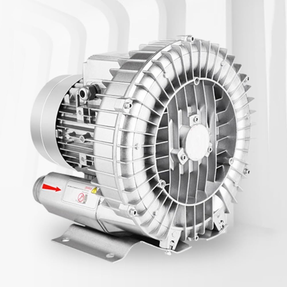 Regenerative Blower 0.5HP 110V Single Phase Aluminum Alloy High-Pressure Vortex Ring Blower Industrial Vacuum Pump for Air Blowing