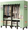 HUHJYUGE Wardrobe Closet with Cover, Portable Wardrobe Closet for Bedroom, Freestanding Clothes Garment Rack, Clothes Storage Organizer Shelves, Heavy Duty Closet Storage Organizer, for Cloakroom