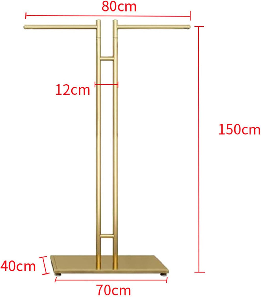Freestanding Clothing Store Display Stands Garment Rack,Creative Boutique Shops Hanger Entrance Porch Organization Hanging Rod,Commercial Retail Stores 2-Way Suit Shirt C(Type T-80X150Cm)