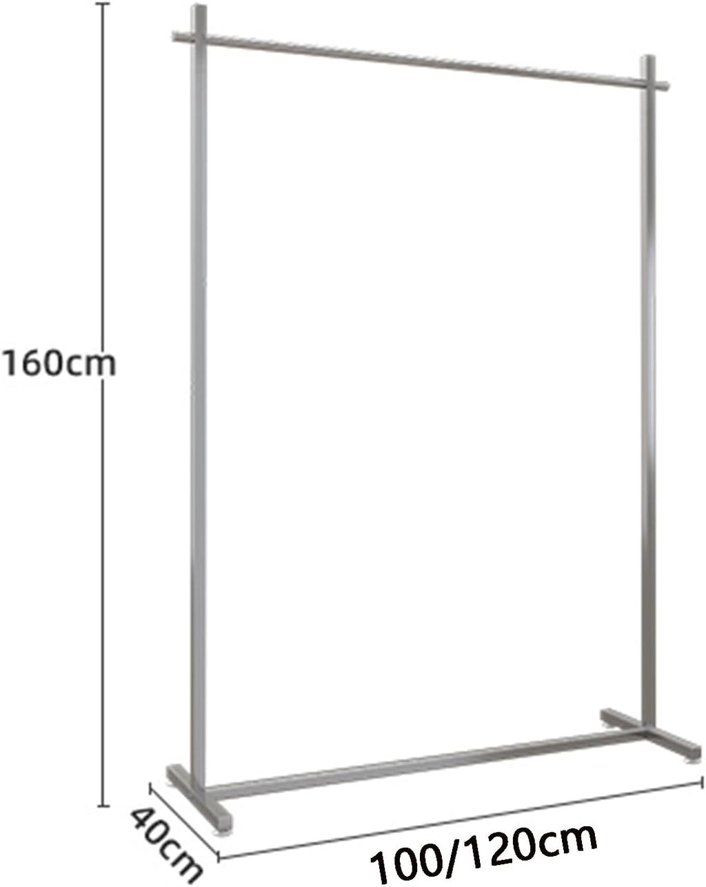 Heavy Duty Coat Rack, Garment rack Commercial Clothing Rack For Hanging Clothes, Silver Stainless Steel Clothes Rail For Bedroom And Office, Freestanding Retail Display Rack, Easy To Assemble ( 100X4