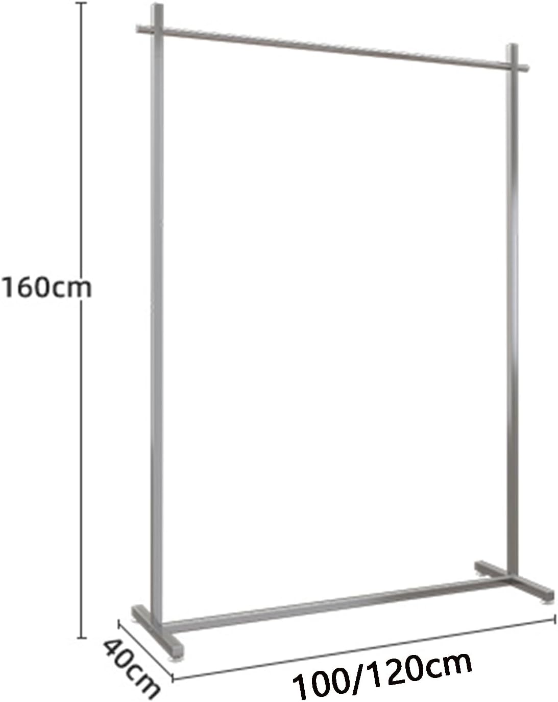 Heavy Duty Coat Rack, Garment rack Commercial Clothing Rack For Hanging Clothes, Silver Stainless Steel Clothes Rail For Bedroom And Office, Freestanding Retail Display Rack, Easy To Assemble ( 100X4
