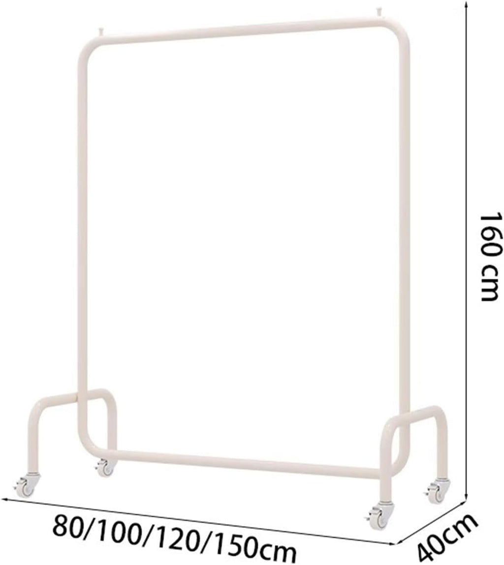 Heavy duty Garment rack Heavy Duty Clothes Rail With Wheels, Rolling Clothing Rack For Hanging Clothes, Freestanding Clothes Display Rack For Boutique, Stainless Steel Coat Rack For Bedroom ( 80X40X1