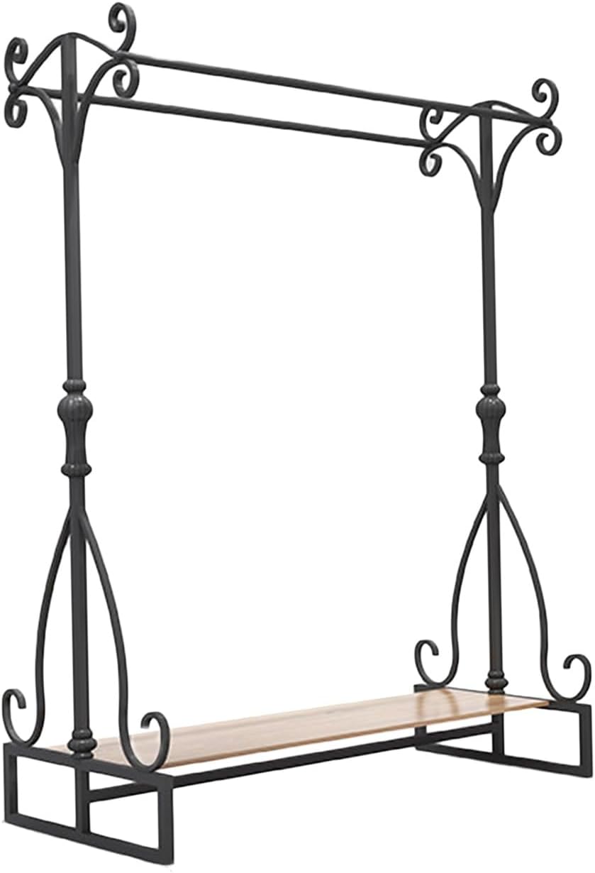 Heavy Duty Garment Racks,Freestanding Rack with Storage Shelves,for Hanging Clothes Coats Skirts Shirts Sweaters(150X50X160cm)