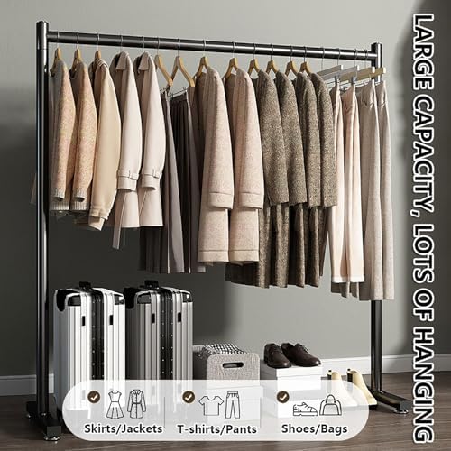 Heavy Duty Garment Rack, Floor Standing Metal Clothes Hanger Stand for Hanging Coats, Shirts, and Clothes, Space-Saving Storage Solution，Gold 100 * 150cm