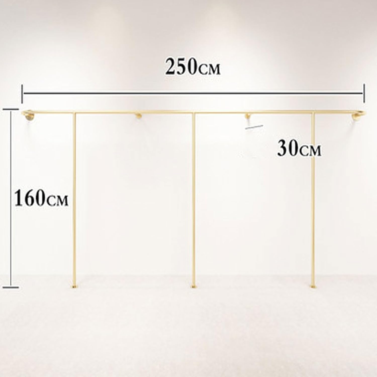 Wall Mounted Clothes Rail Modern Clothes Rack Retail Display Clothes Rack Freestanding Garment Rack Metal Coat Rack Garment Hanging Storage Rail, for Hanging Clothes (Size : 250cm)