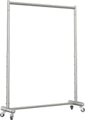 Heavy Duty Clothes Rack on Wheels, Freestanding Height Adjustable Rolling Garment Rack for Hanging Clothes, Coats, Skirts, Shirts(100cm/39in)
