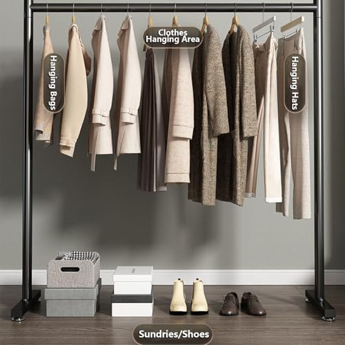 Heavy Duty Freestanding Clothes Hanger - Sturdy Metal Garment Rack with Adjustable Feet for Coat and Dress Shirt Storage in Hall，Gold 120 * 150cm