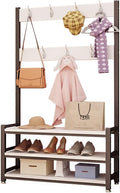 Generic Garment Rail Metal Foldable Coat Rack Stand, Freestanding Garment Rack, With Shoe Storage Bench And Hooks/B/60Cm, 80Cm