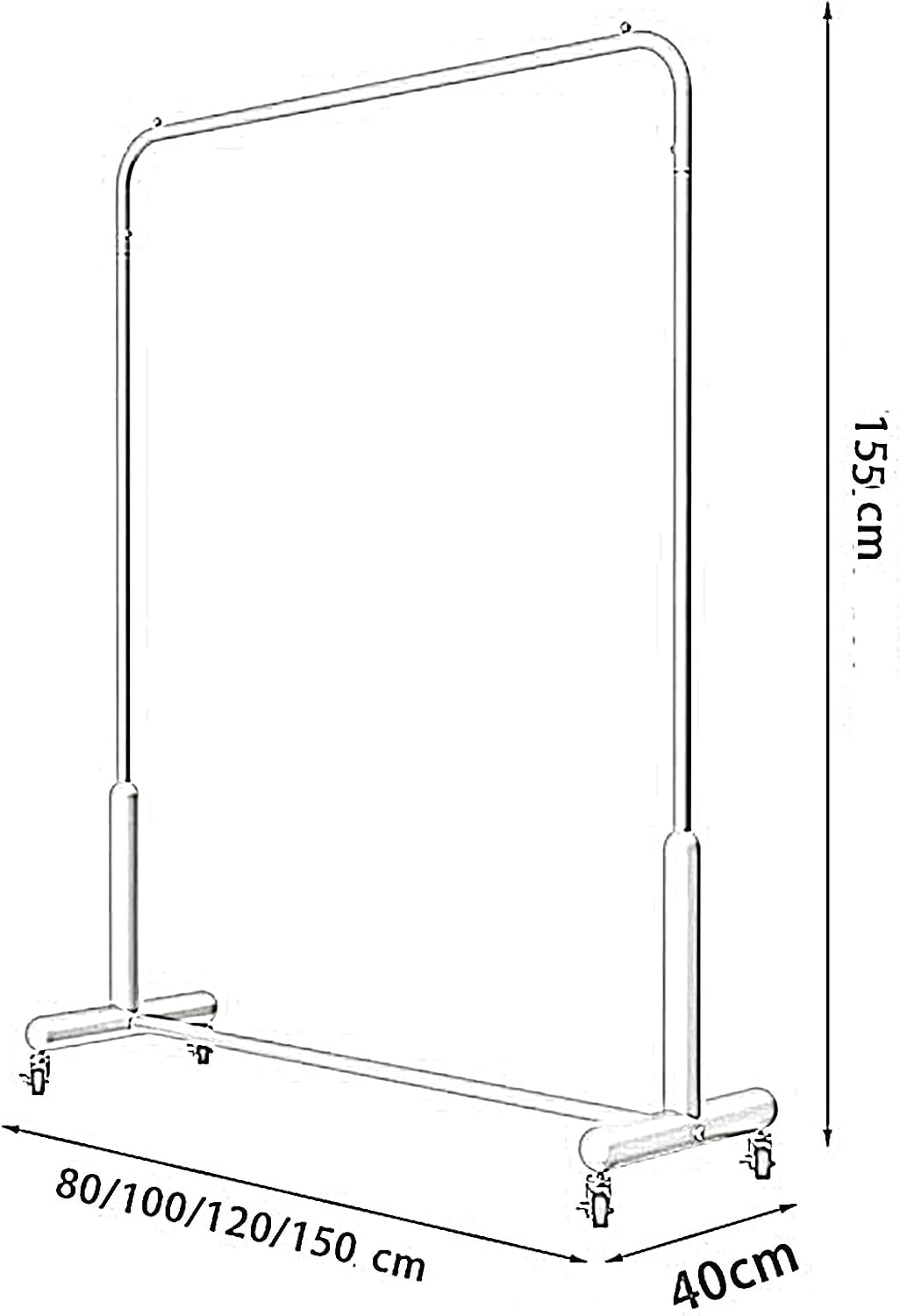 Heavy duty Garment rack Modern Heavy Duty Clothes Rail With Wheels, Rolling Clothing Rack For Hanging Clothes, Freestanding Coat Rack For Bedroom And Living Room, 280 Lb Load Capac (Gold 120X40X155CM