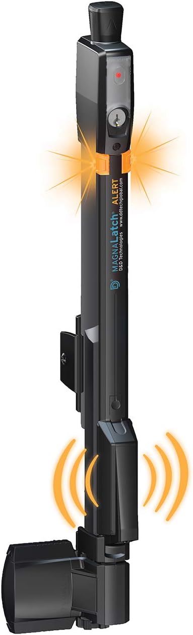D&D Technologies ML3ATPKAG2 MagnaLatch Alert Top Pull Pool & Child Safety Magnetic Gate Latch and Lock, Audible & Visual Alarm, for Any Square Gate
